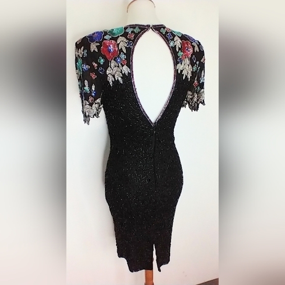 SCALA BEADED DRESS WITH SEQUINED FLORAL PATTERN - Picture 2 of 8